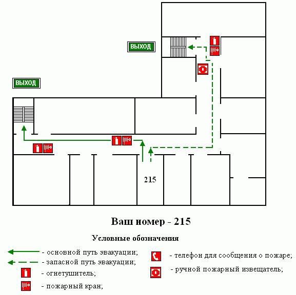 Размещение схемы эвакуации Размещение схемы эвакуации